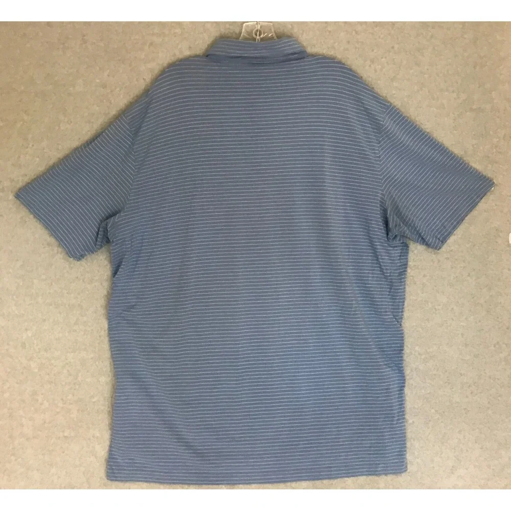 Polo Golf Ralph Lauren Shirt Mens XXL Blue Striped Stretch Lisle Short Sleeve